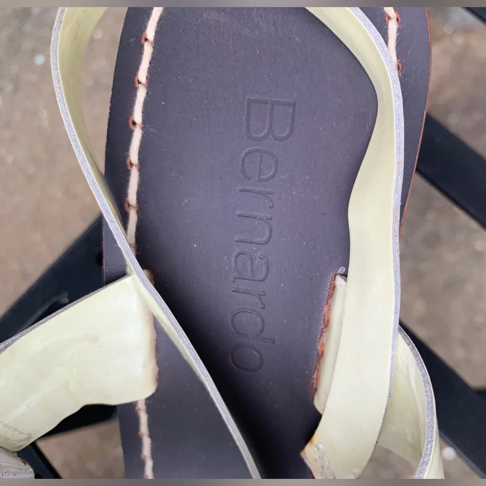 Bernardo White Leather Wedge Sandals by Vero Cuoio Sz. 12M - Picture 7 of 15